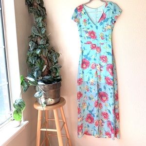 Light Floral Floor Length Dress